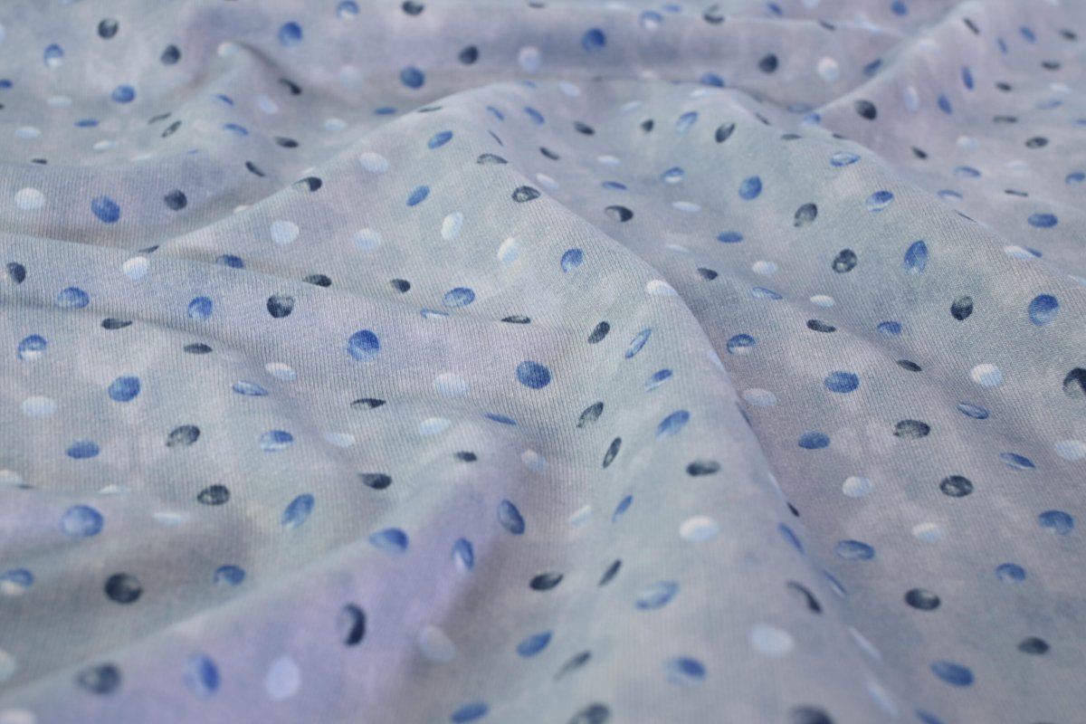 French Terry – Misty Blue Dots – Bild 4