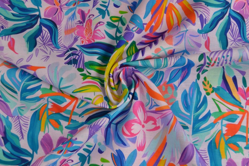 Leinen – Tropical Paradise Lilac – Bild 2