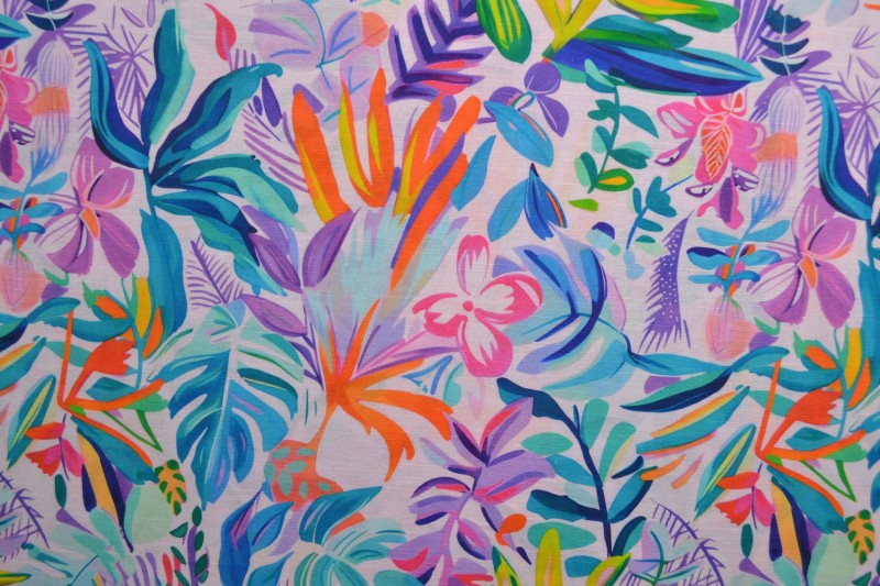 Leinen – Tropical Paradise Lilac – Bild 3