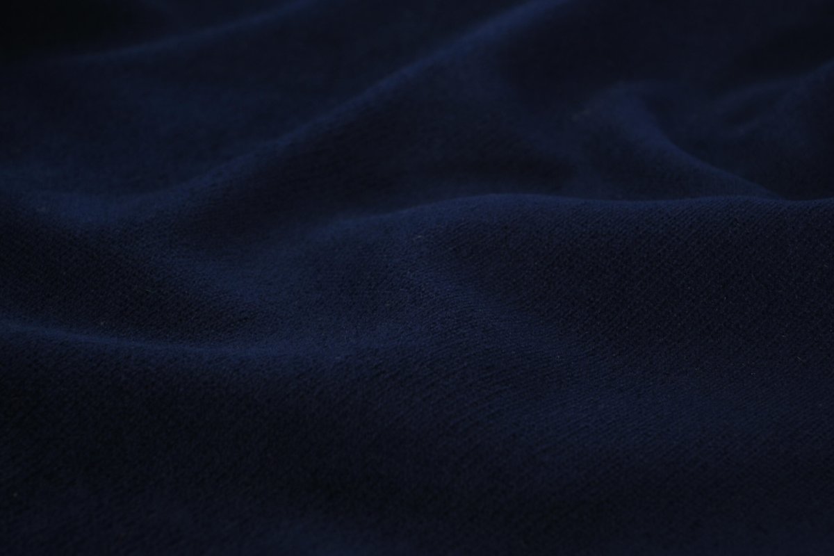 Coupon 115cm x 140cm | Samt / Velours – Marineblau flammhemmend – Bild 2