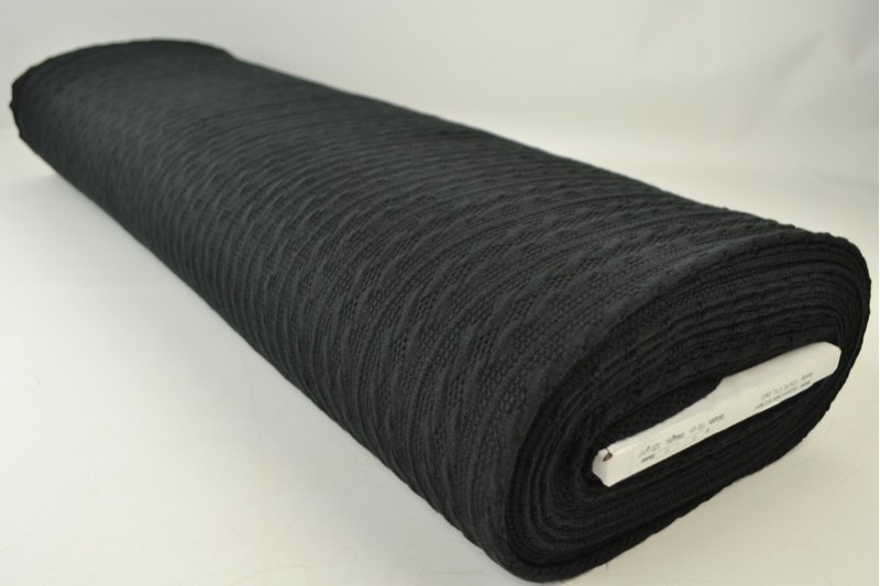 Jacquard Jersey Kabel – Schwarz – Bild 5