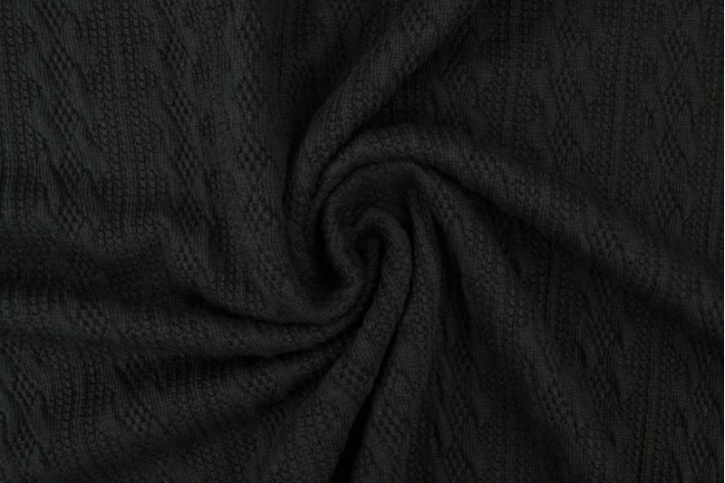 Jacquard Jersey Kabel – Schwarz – Bild 2