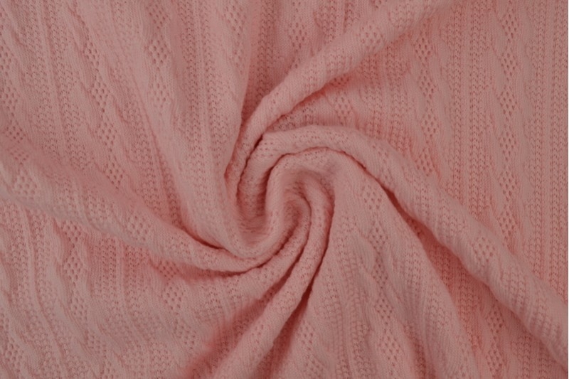 Jacquard Jersey Kabel – Rosa – Bild 2