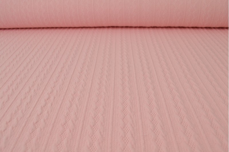 Jacquard Jersey Kabel – Rosa – Bild 3