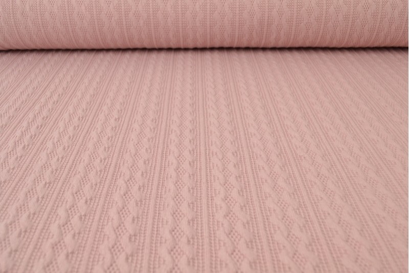 Jacquard Jersey Kabel – Altrosa – Bild 3
